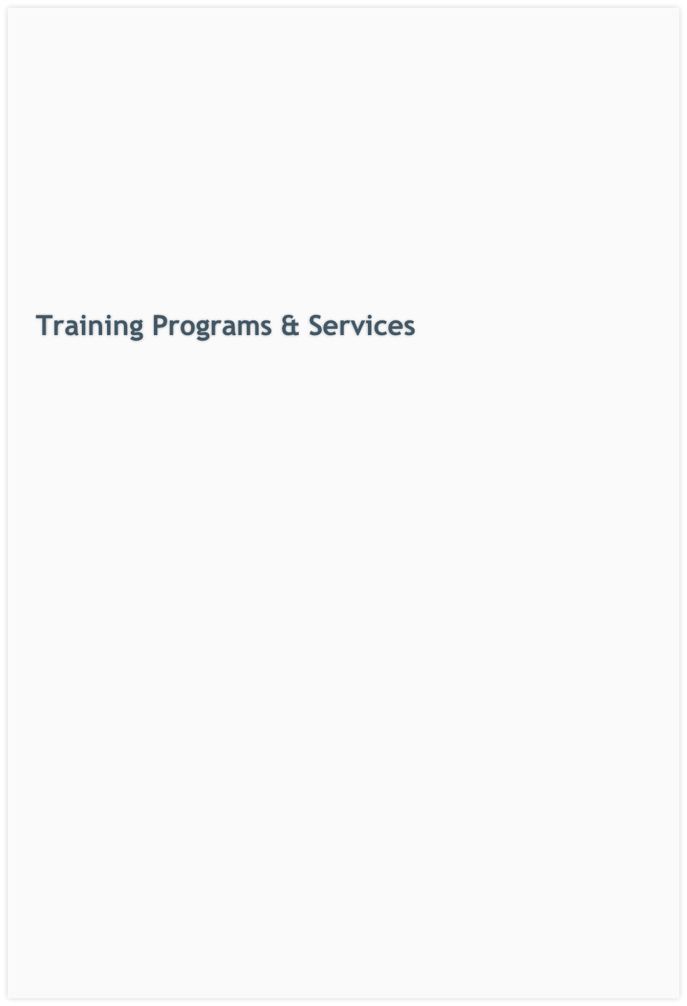 Training Programs & Services
